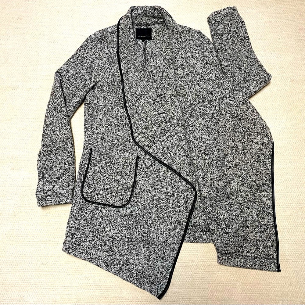 Mercer & Madison Black/White Drape Jacket Coat Cardigan Size S - Picture 2 of 8